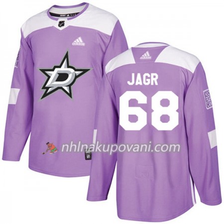 Dallas Stars Dresy Jaromir Jagr 68 Adidas 2017-2018 Nachová Fights Cancer Practice Authentic - Pánské